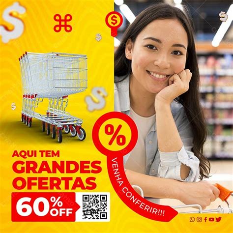 Social Media Supermercados Aqui Tem Grandes Ofertas Off Psd