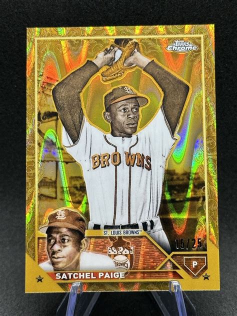 Satchel Paige 2023 Topps Gilded Collection 111 RayWave Gold Etch