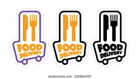 Food Delivery Company Logo Orange Lettering Stock Vector (Royalty Free ...