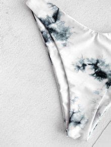 ZAFUL Tie Dye Lace Up High Leg Bikini Swimsuit In MULTI B ZAFUL