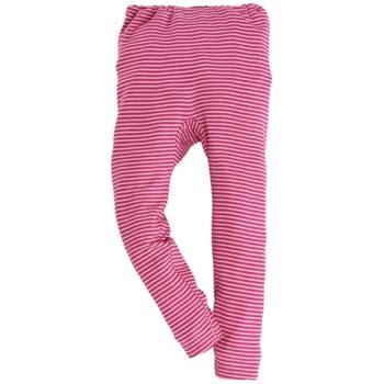 Cosilana Kinder Unterhose Langes Bein Wolle Seide Pink Geringelt Gr 92