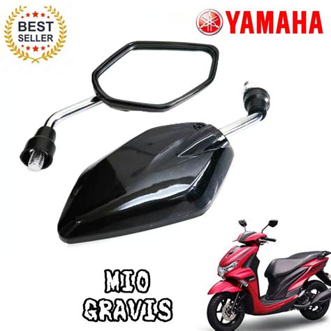 Yamaha Mio Gravis Motorcycle Side Mirror Glossy Black Short Stem