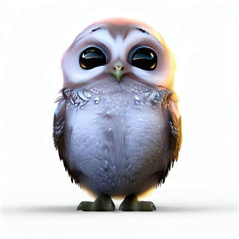 Premium AI Image | A white owl with big eyes and big black eyes.