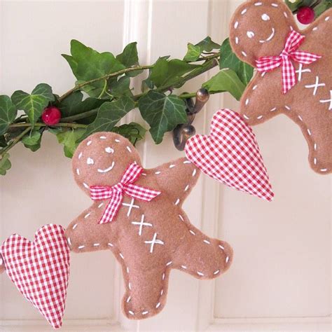 Felt Gingerbread Man Garland Felt Christmas Decorations Christmas