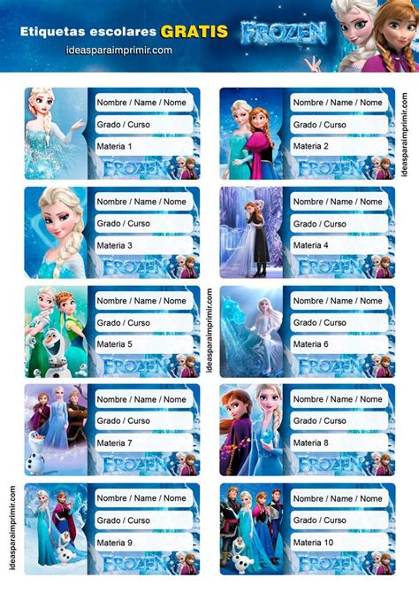 Descargar Archivo De Etiquetas Frozen II GRATIS Etiquetas De Nombre