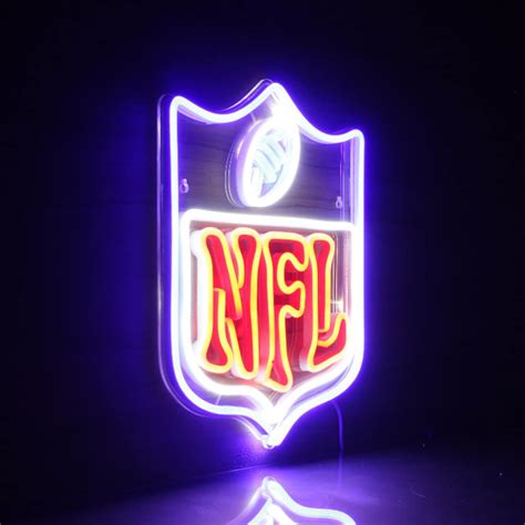 Nfl Logo Shield Handmade Led Neon Sign Three Colors Man Etsy