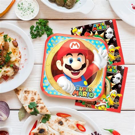 Amscan Super Mario Brothers Vajilla De Fiesta Para 16 Invitados