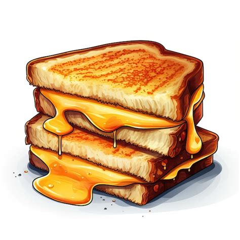 Premium Vector Grilled Cheese Vector Flat Geometric Watercolor White