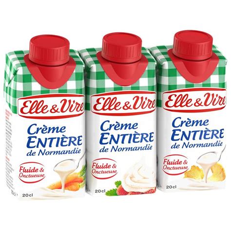 Crème Uht Fluide Entière 30 Mg ELLE VIRE les 3 briques de 20cL à