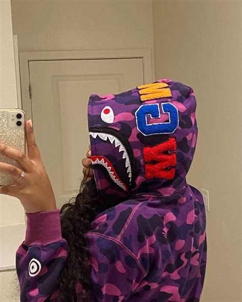 Purple Bape Shark Hoodie