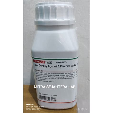 Jual MACCONKEY AGAR W 0 15 BILE SALTS CV AND NACL Himedia 500 Gram