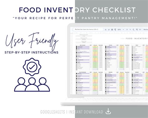 Food Inventory Template, Food Tracker Spreadsheet List Refrigerator ...