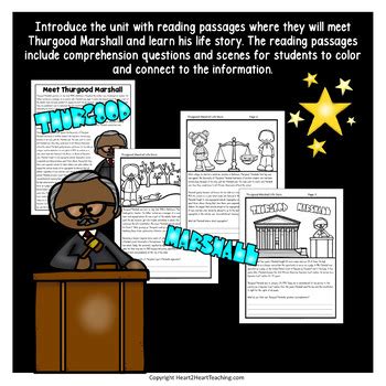 Thurgood Marshall Activities Passages Worksheets Black History Month