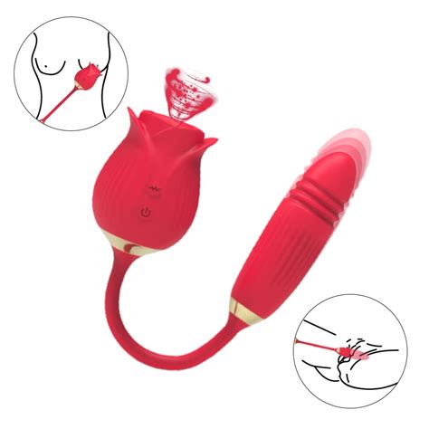 Rose Shape Vagina Sucking Vibrator Intimate Good Nipple Sucker Oral