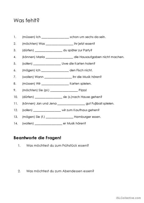 Modalverben Test English Esl Worksheets Pdf Doc