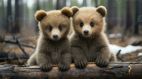 Cute Baby Brown Bear Cubs