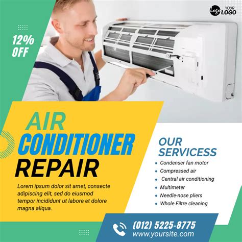 Air Conditioner Repair Service Ad Template Postermywall