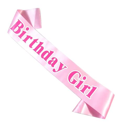 Birthday Pink Ribbon Women Princess Girls Sashes Black Palepink Band