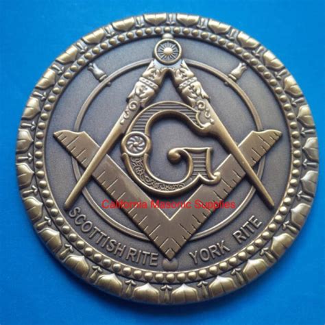 Antique Gold Heavy Auto Emblem For S Rite And York Rite Masons Around The