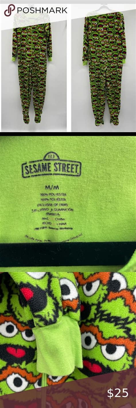 Sesame Street Oscar The Grouch Inside Pajama Or Loungewear With Feet