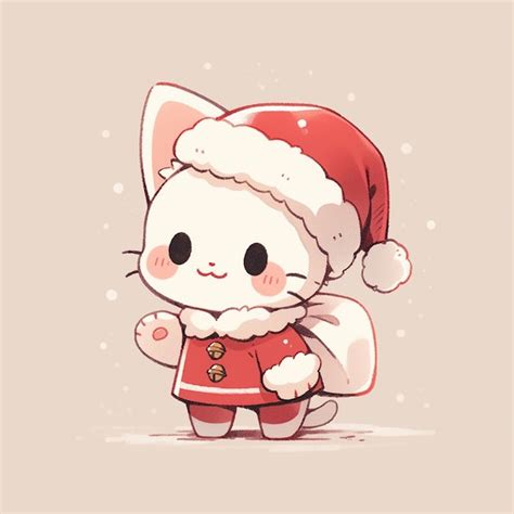 Premium Ai Image Cute Santa Cat