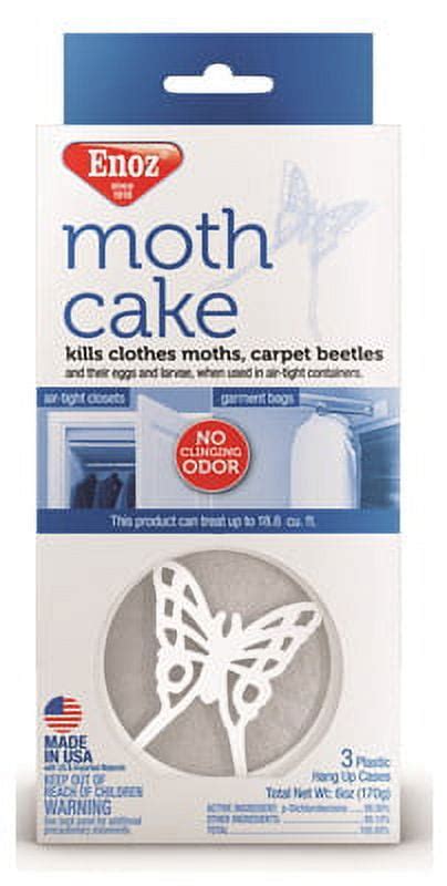 New 3 Pack 2 Oz Moth Cake With Hanger Kills Moths