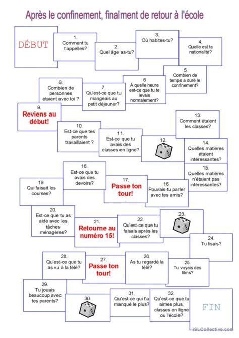 11 Jeu de société Pratique orale Français FLE fiches pedago