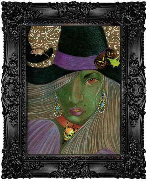 Witch Fine Art Print Green Witch Illustration Halloween - Etsy