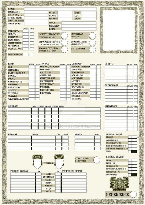 Rpg Character Sheet Template 16 Images 39 Best Rpg Character Sheet