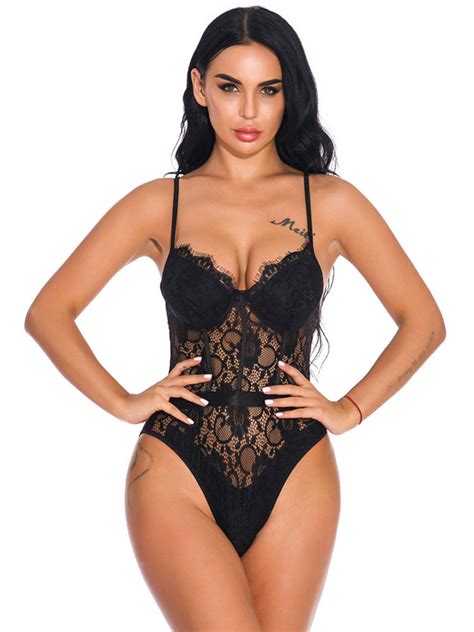 Body Sexy En Dentelle Femme Lingerie Sexy Creusant Fleurie Avec