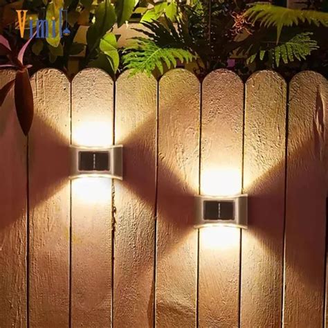 Vimite Lampu 6 Led Solar Wall Light Outdoor Waterproof Automatic Sensor