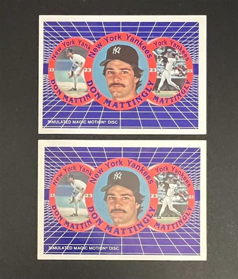 2 Don Mattingly 1986 Sportflics Simulated Magic Motion Disc Promo