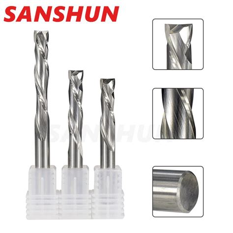 Cnc Engraving Router Bit Flat Nose End Mill Two Flutes Spiral Upcut