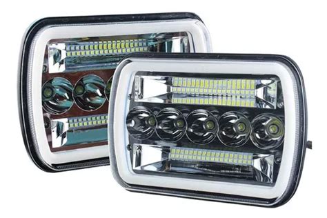 Par Foco Rectangular 5x7 Pulgadas Led Angel Eyes Cuotas sin interés