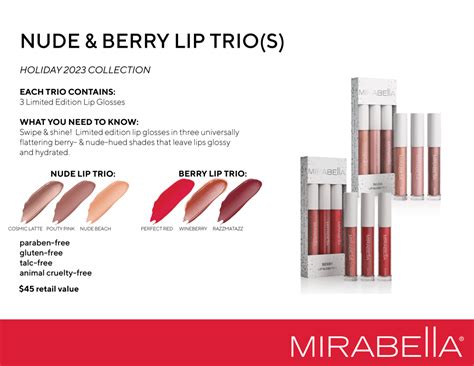 Mirabella Beauty Nude Lip Gloss Trio Gift Set Hotel Suppliers