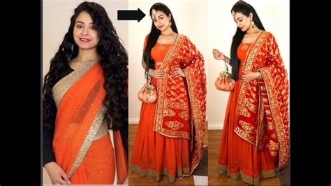 How To Make Lehenga From Old Saree At Home Retake Again