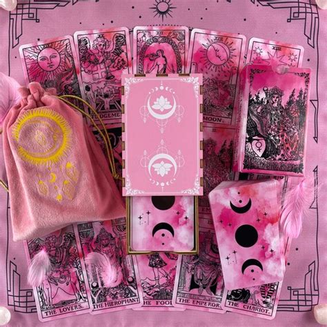 Tarot Deck Pink Skyplastic Tarot Cards 78 Gift Set With Etsy