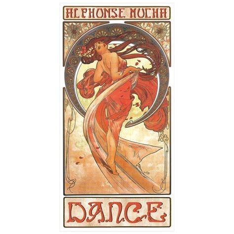 Art Nouveau Dance Alphonse Mucha Poster Tall Wall Art Print 8x16