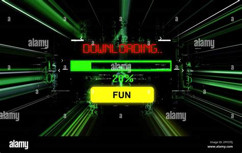 Downloading Fun Progress Bar On The Screen Stock Photo Alamy