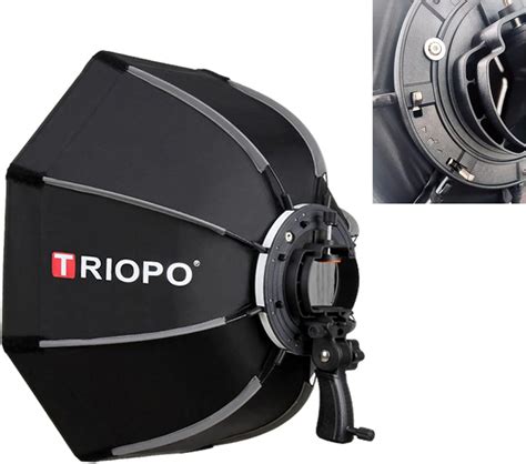 Triopo Softbox Octogonal De Cm Para Flash Speedlight Con Rejilla De