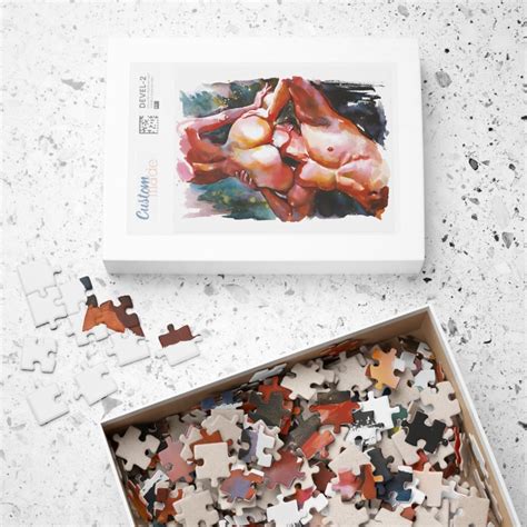 Nude Art Natural Naked Lovers Vertical Puzzle Piece