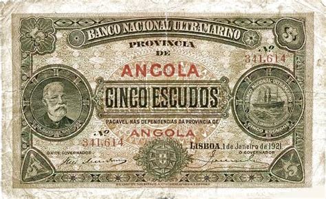 Banconota 5 Escudos 1921 Valore Di Angola Foronum