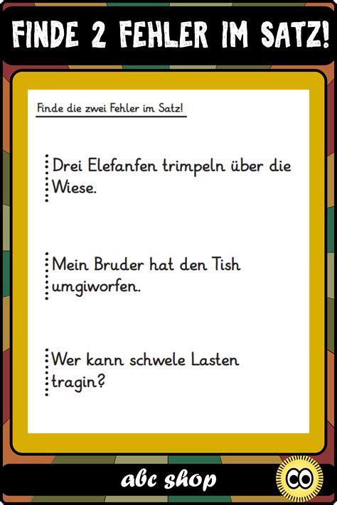 Finde Fehler im Satz einfache Sätze korrigieren 26 ABs