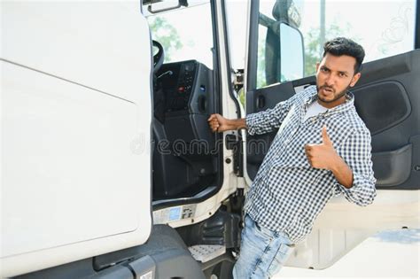 Portrait of a Indian Truck Driver. Stock Image - Image of busy, freight ...