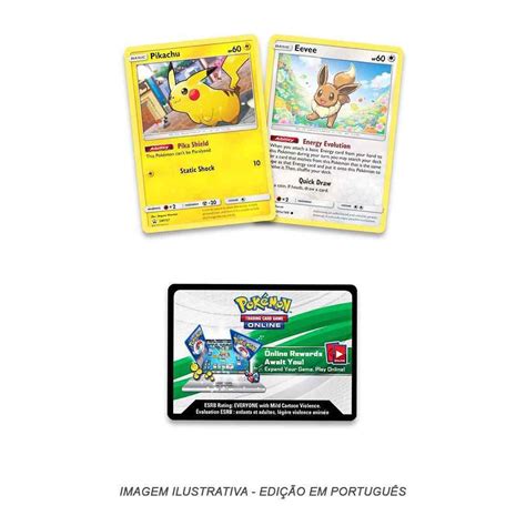 Box Pokémon Poké Bola Pikachu e Eevee Copag Jogos de Cartas