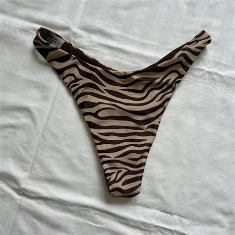 Brown And White Zebra Print Bikini Set Both Size Depop