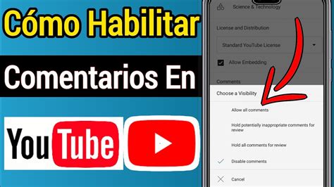 Cómo activar los comentarios en YouTube actualizado Cómo habilitar