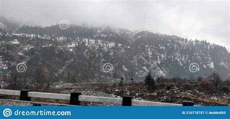 Kullu Manali Snowy Mountain View Stock Image - Image of ...