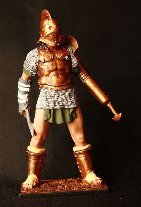 Roman Gladiator Scissor Tin Toy Soldier 54 Mm Figurine Metal