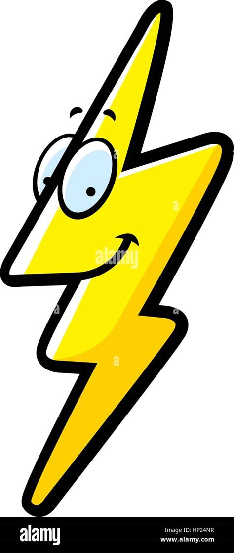 A Cartoon Lightning Bolt Smiling And Happy Stock Vector Image And Art Alamy